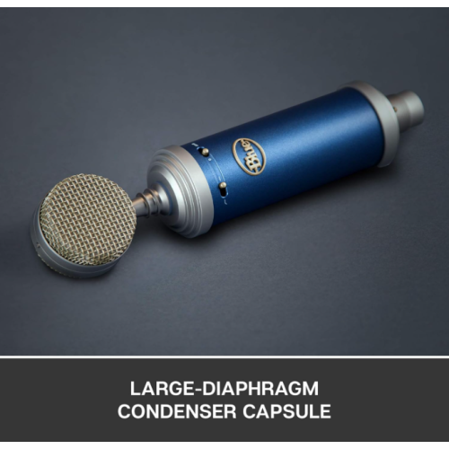Refurbished - Logitech Blue Bluebird SL XLR Cardioid Condenser Microphone for Pro Recording, Streaming, Podcasting, Gaming, with Shockmount - Blue
