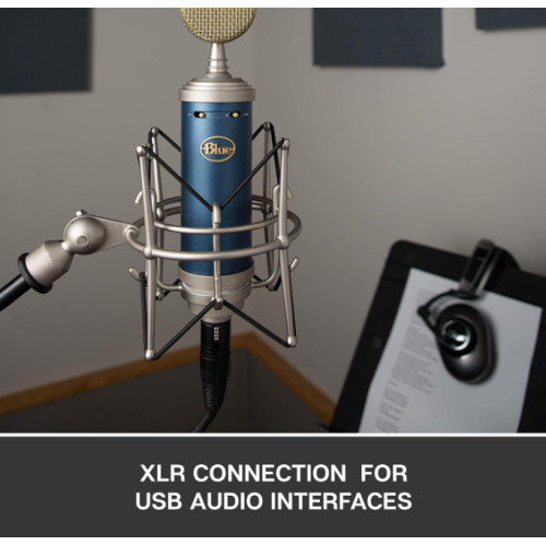 Refurbished - Logitech Blue Bluebird SL XLR Cardioid Condenser Microphone for Pro Recording, Streaming, Podcasting, Gaming, with Shockmount - Blue