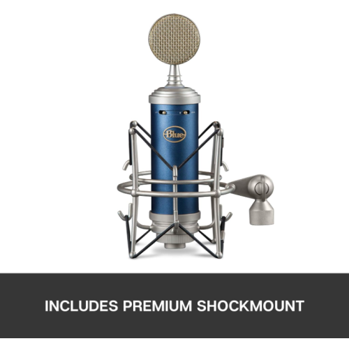 Refurbished - Logitech Blue Bluebird SL XLR Cardioid Condenser Microphone for Pro Recording, Streaming, Podcasting, Gaming, with Shockmount - Blue