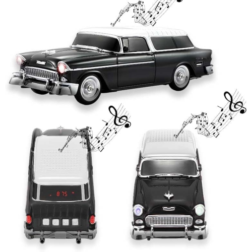 Sedan Bluetooth Speaker – HD Sound, FM Radio, TWS Stereo, LED Party Lights, USB/TF Playback, Hands‑Free Mic – Cool Portable Car Décor for Home,