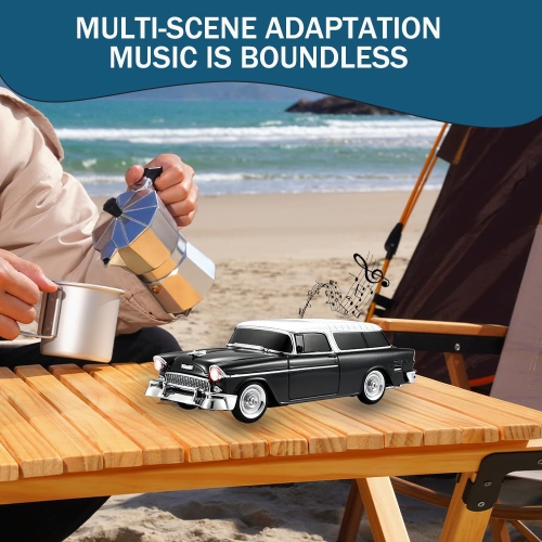 Sedan Bluetooth Speaker – HD Sound, FM Radio, TWS Stereo, LED Party Lights, USB/TF Playback, Hands‑Free Mic – Cool Portable Car Décor for Home,