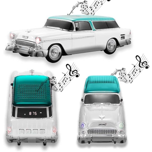 Sedan Bluetooth Speaker – HD Sound, FM Radio, TWS Stereo, LED Party Lights, USB/TF Playback, Hands‑Free Mic – Cool Portable Car Décor for Home,