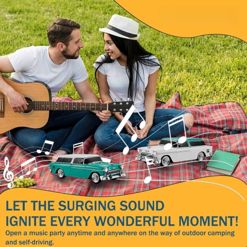 Sedan Bluetooth Speaker – HD Sound, FM Radio, TWS Stereo, LED Party Lights, USB/TF Playback, Hands‑Free Mic – Cool Portable Car Décor for Home,