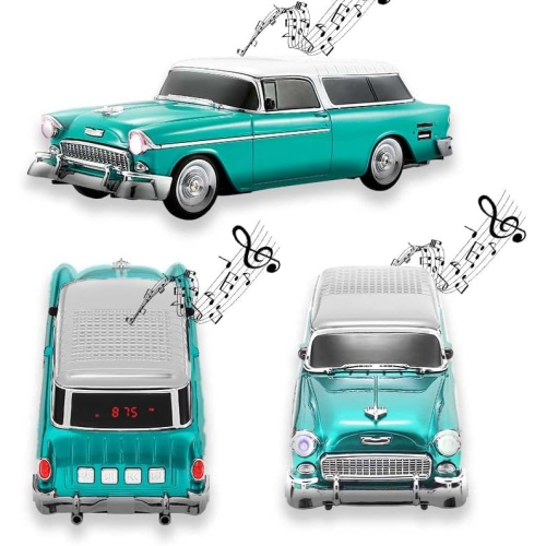 Haut-parleur Bluetooth berline – Son HD, radio FM, stéréo TWS, lumières de fête LED, lecture USB/TF, Micro mains libres – Décoration portative pour