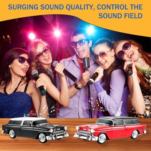 Haut-parleur Bluetooth berline – Son HD, radio FM, stéréo TWS, lumières de fête LED, lecture USB/TF, Micro mains libres – Décoration portative pour