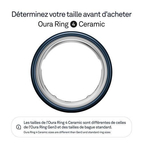 Anneau d'activité et de suivi du sommeil Oura Ring 4 en céramique - Minuit - Taille 14 - Partenariat exclusif de Best Buy