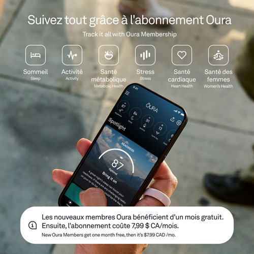 Anneau d'activité et de suivi du sommeil Oura Ring 4 en céramique - Pétale - Taille 4 - Partenariat exclusif de Best Buy