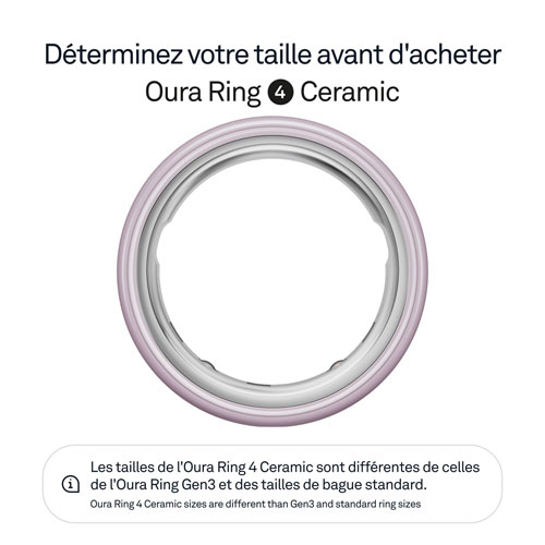 Anneau d'activité et de suivi du sommeil Oura Ring 4 en céramique - Pétale - Taille 12 - Partenariat exclusif de Best Buy