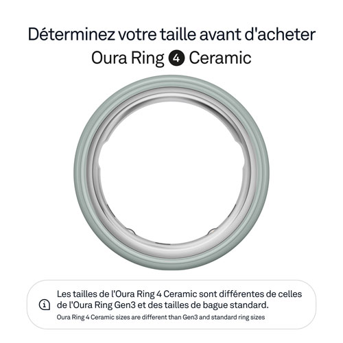 Anneau d'activité et de suivi du sommeil Oura Ring 4 en céramique - Marée - Taille 15 - Partenariat exclusif de Best Buy