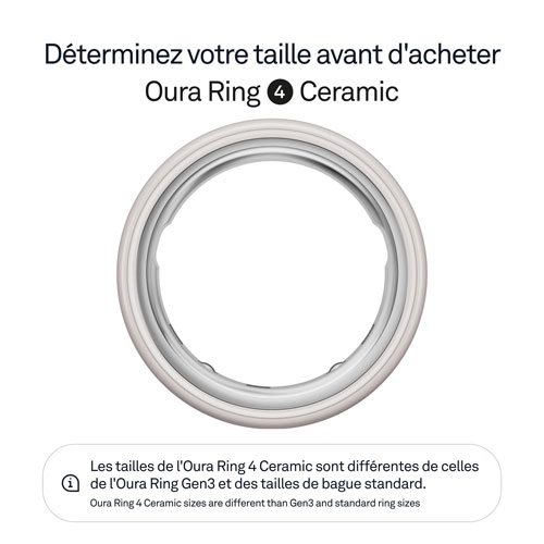 Anneau d'activité et de suivi du sommeil Oura Ring 4 en céramique - Nuage - Taille 9 - Partenariat exclusif de Best Buy