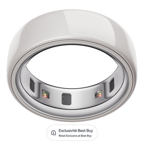 Anneau d'activité et de suivi du sommeil Oura Ring 4 en céramique - Nuage - Taille 14 - Partenariat exclusif de Best Buy