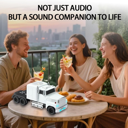 American Truck Model Bluetooth Replica Speaker – Portable HD Sound, TWS Stereo,FM Radio, LED Party Lights, Built-in Microphone Hands-Free,Surprise