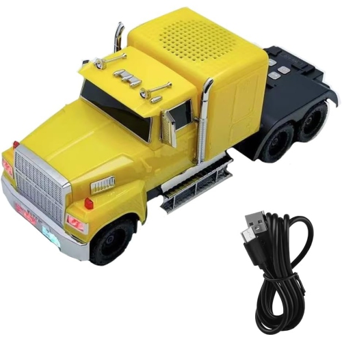 American Truck Model Bluetooth Replica Speaker – Portable HD Sound, TWS Stereo,FM Radio, LED Party Lights, Built-in Microphone Hands-Free,Surprise