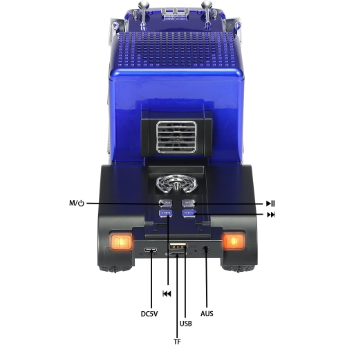 American Truck Model Bluetooth Replica Speaker – Portable HD Sound, TWS Stereo,FM Radio, LED Party Lights, Built-in Microphone Hands-Free,Surprise