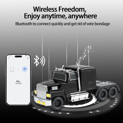 American Truck Model Bluetooth Replica Speaker – Portable HD Sound, TWS Stereo,FM Radio, LED Party Lights, Built-in Microphone Hands-Free,Surprise