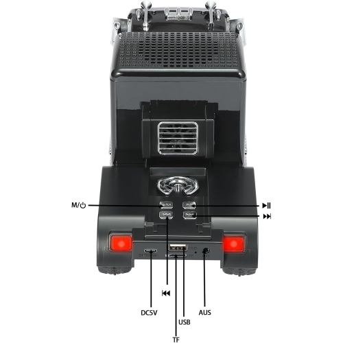 American Truck Model Bluetooth Replica Speaker – Portable HD Sound, TWS Stereo,FM Radio, LED Party Lights, Built-in Microphone Hands-Free,Surprise