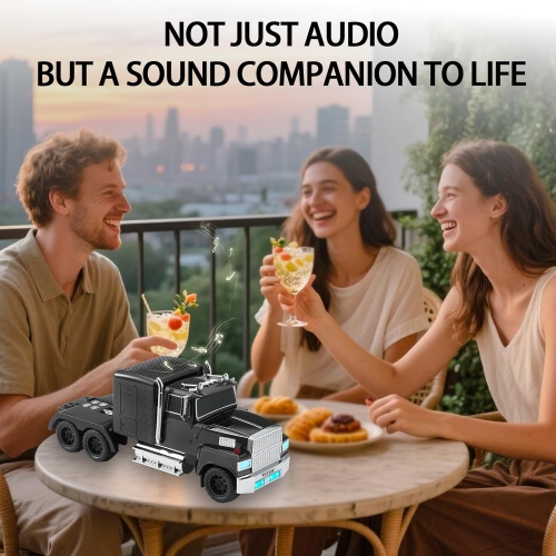 American Truck Model Bluetooth Replica Speaker – Portable HD Sound, TWS Stereo,FM Radio, LED Party Lights, Built-in Microphone Hands-Free,Surprise