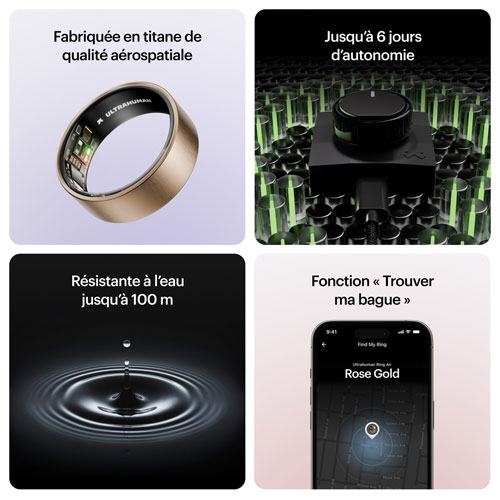 Anneau intelligent pour le sommeil et la mise en forme Ring Air d'Ultrahuman - Taille 5 - Rose doré