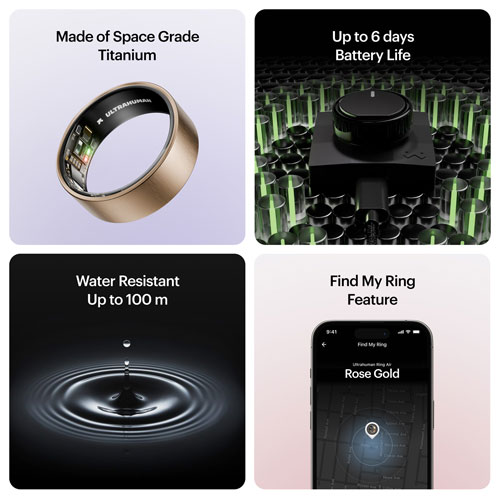 Ultrahuman Ring Air Sleep & Fitness Smart Ring - Size 8 - Rose Gold