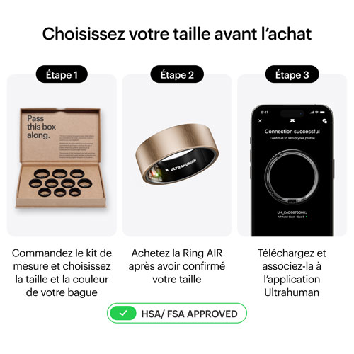 Anneau intelligent pour le sommeil et la mise en forme Ring Air d'Ultrahuman - Taille 12 - Rose doré