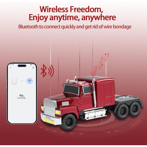 American Truck Model Bluetooth Replica Speaker – Portable HD Sound, TWS Stereo,FM Radio, LED Party Lights, Built-in Microphone Hands-Free,Surprise