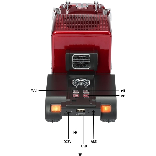 American Truck Model Bluetooth Replica Speaker – Portable HD Sound, TWS Stereo,FM Radio, LED Party Lights, Built-in Microphone Hands-Free,Surprise