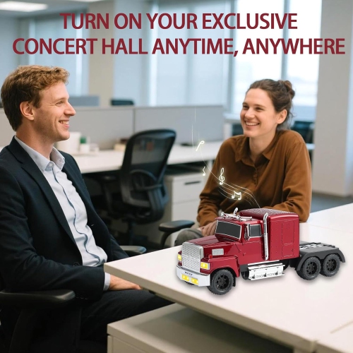 American Truck Model Bluetooth Replica Speaker – Portable HD Sound, TWS Stereo,FM Radio, LED Party Lights, Built-in Microphone Hands-Free,Surprise