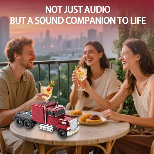 American Truck Model Bluetooth Replica Speaker – Portable HD Sound, TWS Stereo,FM Radio, LED Party Lights, Built-in Microphone Hands-Free,Surprise
