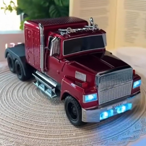 American Truck Model Bluetooth Replica Speaker – Portable HD Sound, TWS Stereo,FM Radio, LED Party Lights, Built-in Microphone Hands-Free,Surprise