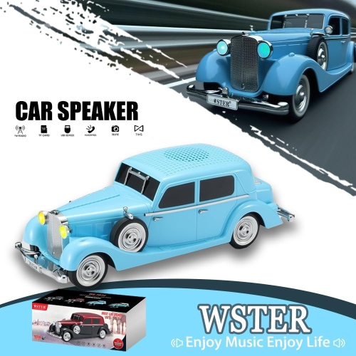 Classic Car Bluetooth Replica Speaker – Wireless HD Sound with FM Radio, TWS Stereo, LED Party Lights, Built-in Microphone Hands-Free Call, Surprise