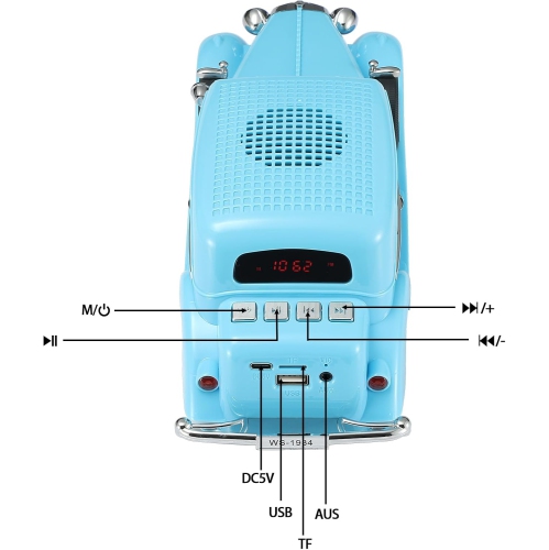 Classic Car Bluetooth Replica Speaker – Wireless HD Sound with FM Radio, TWS Stereo, LED Party Lights, Built-in Microphone Hands-Free Call, Surprise