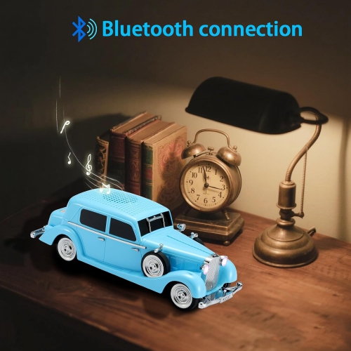 Classic Car Bluetooth Replica Speaker – Wireless HD Sound with FM Radio, TWS Stereo, LED Party Lights, Built-in Microphone Hands-Free Call, Surprise