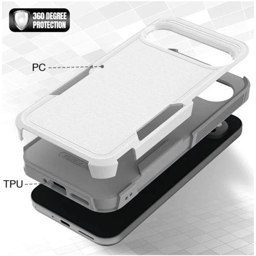 XCRS Google Pixel 10 et Pixel 10 Pro (2025) Étui double couche Comm robuste, robuste, Tuff Cover