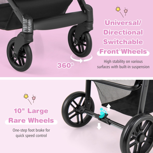 Babyjoy 2 In 1 Foldable Baby Stroller Kids Travel Newborn Infant Buggy Pushchair Gray/Black/Coffee/Pink