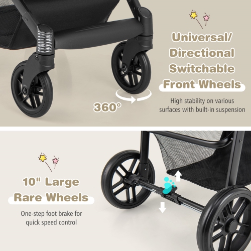 Babyjoy 2 In 1 Foldable Baby Stroller Kids Travel Newborn Infant Buggy Pushchair Gray/Black/Coffee/Pink