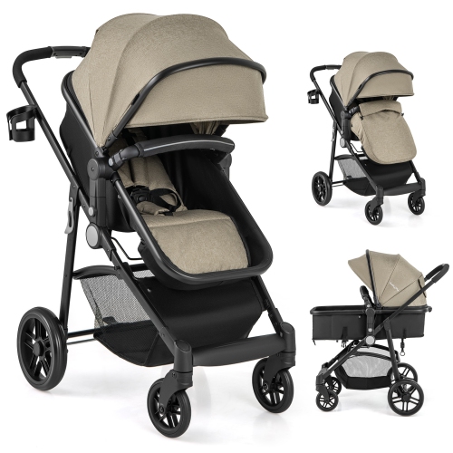 Poussette pliable 2-en-1 pour bébé voyage nouveau-né Buggy poussette poussette pour bébé gris/noir/café/rose de Babyjoy