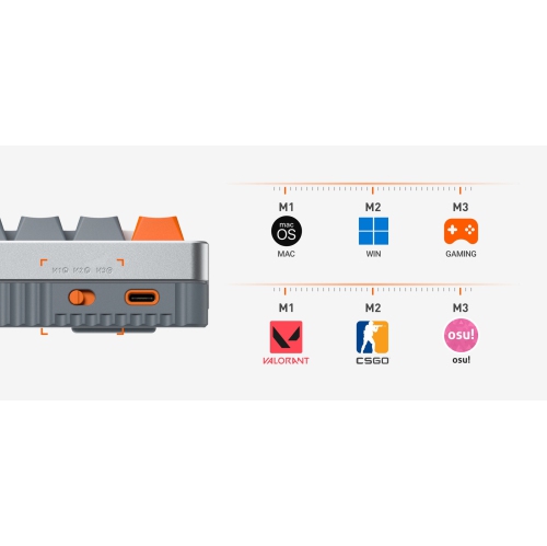 NuPhy Halo65 HE RGB Low Profile Hotswap Wired Mechanical Gaming Keyboard – 65% Layout , Magnetic Coral Switches – Compatible with Windows,iOS,macOS