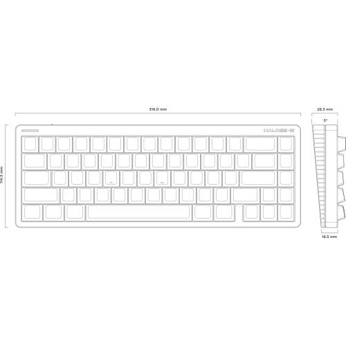 NuPhy Halo65 HE RGB Low Profile Hotswap Wired Mechanical Gaming Keyboard – 65% Layout , Magnetic Coral Switches – Compatible with Windows,iOS,macOS