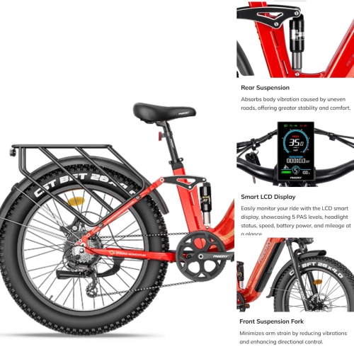 Wild Cat ProEbike|Power MoTor 1000W| SAMSUNG Cells Lithium Battery Tested |Long Range Up To 105 Miles|Max Speed 35 MPH|Safe Hydraulic Disc Brake|LCD