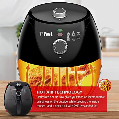 T-Fal Air Fryer Essential, 3.2 Litre / 3.4 Quarts, 1200W, Air Fryer, Grill, Roast, Bake, Perfect Size, Oil-less, Non-stick