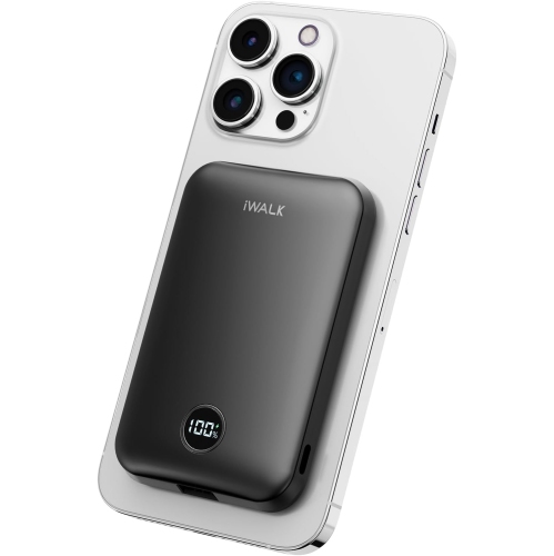 iWALK Mag-Safe Power Bank Wireless LED Display, 10000mAh Qi2 15W Magnetic Wireless Portable Charger, 30W.