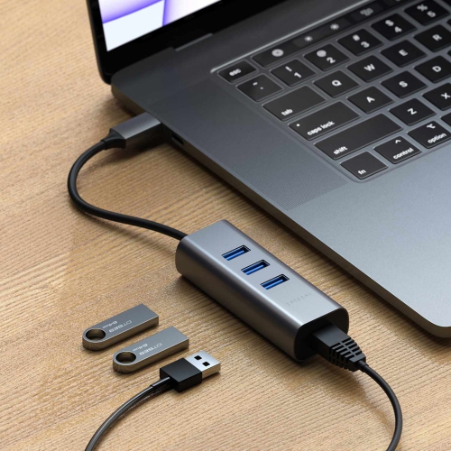 Satechi USB-C 2-in-1 USB Hub with Ethernet | Space Gray