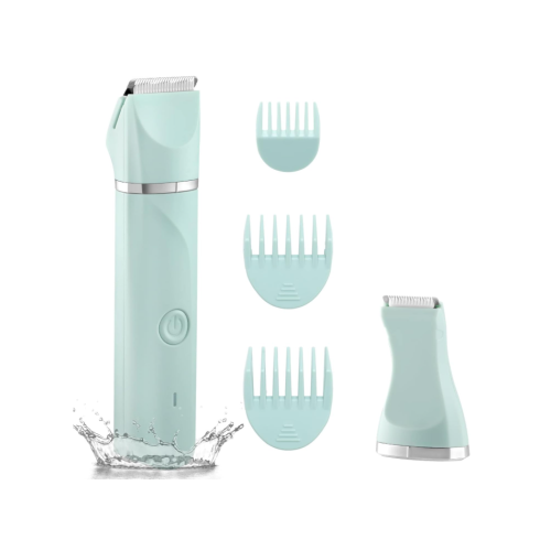 Waterproof Bikini Trimmer Women Electric Razor for Bikini Legs Pubic Hair Rechargeable Electric Shaver for Women Hair Removal with Snap-in Ceramic