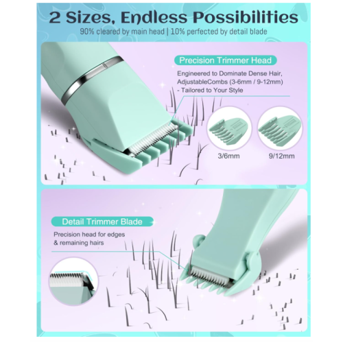 Waterproof Bikini Trimmer Women Electric Razor for Bikini Legs Pubic Hair Rechargeable Electric Shaver for Women Hair Removal with Snap-in Ceramic