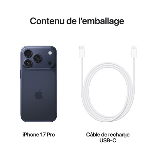 iPhone 17 Pro de 512 Go d'Apple - Bleu foncé - Déverrouillé