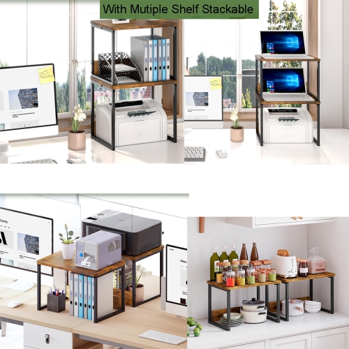 axGear Kitchen Countertop Organizer Cabinet Shelf Office Desktop Riser Printer Stand