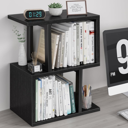 axGear Desktop Bookshelf Shelf Organizer Shelves Storage Bookcase Table Top