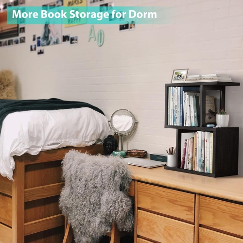 axGear Desktop Bookshelf Shelf Organizer Shelves Storage Bookcase Table Top