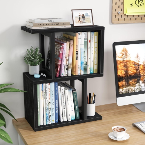 axGear Desktop Bookshelf Shelf Organizer Shelves Storage Bookcase Table Top