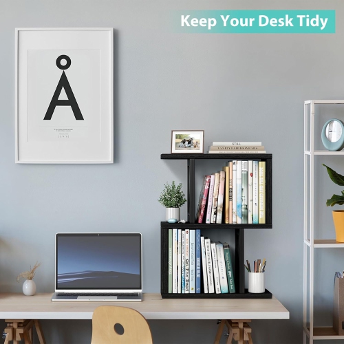 axGear Desktop Bookshelf Shelf Organizer Shelves Storage Bookcase Table Top